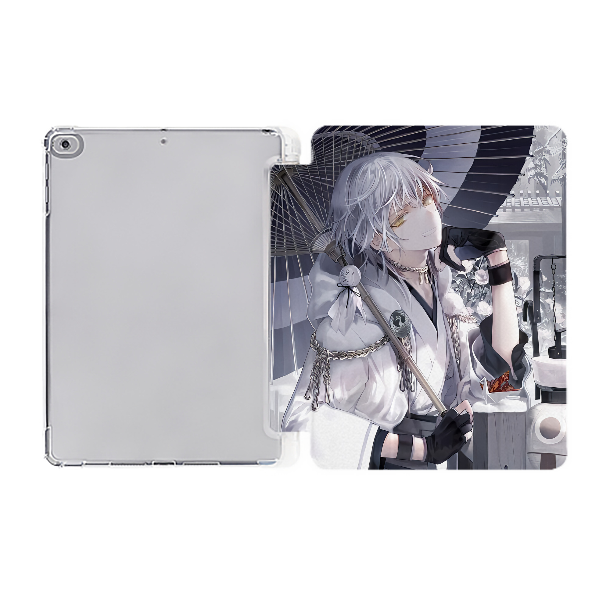 （画像用） 刀剣乱舞 Touken Ranbu IPad ケース ペン収納付き 三つ折りスタンド PUレザー×シリコン 対応機種9.5/10.5/10.9インチ